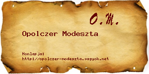 Opolczer Modeszta névjegykártya